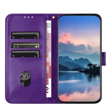 Imagem de Wallet Case Compatible with Samsung Galaxy J3 2015/J310/J3 2015/2016 for Women and Men,Flip Leather Cover with Card Holder, Shockproof TPU Inner Shell Phone Cover & Kickstand (Size : Purple)
