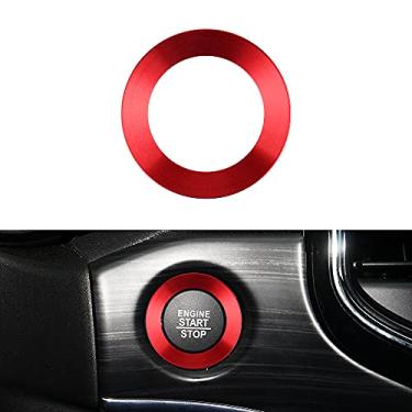 Imagem de LECART Anel de capa de botão de partida para Jeep Cherokee/Grand Cherokee 2014-2021, acessórios de carro, adesivos de decoração vermelhos