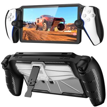 Imagem de Fintie Capa Compatível com Playstation Portal com Suporte, TPU Macio [Antiderrapante] Capa Protetora com Punho Ergonômico Para Jogador Remoto Ps Portal, Preto