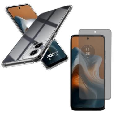 Imagem de Capa Capinha Anti Impacto + Película Privacidade Compatível Com Moto G34 - (Hard Glass Store)