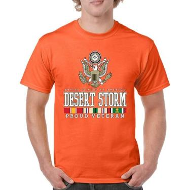 Imagem de Camiseta masculina Desert Storm Proud Veteran Army Gulf War Operation Served DD 214 Veterans Day Patriot, Laranja, M