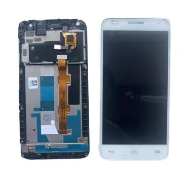Imagem de SHOWGOOD para Alcatel One Touch Idol 2 Mini S OT6036 6036 6036Y Display LCD + substituição de montagem de digitalizador de tela sensível ao toque (branco com moldura)