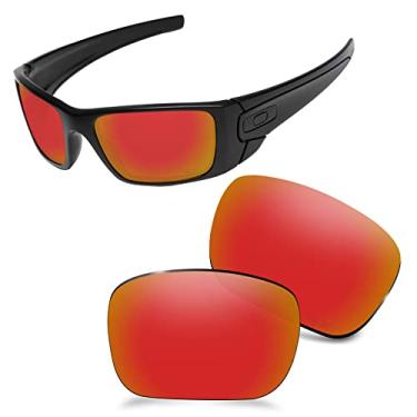 Imagem de AOZAN Lentes de reposição polarizadas ANSI Z87.1 para óculos de sol Oakley Fuel Cell - Electric Crimson