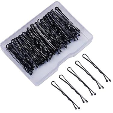 Imagem de ccHuDE 300 peças de 3,5 cm mini grampos de cabelo pequenos para coque de metal grampos de cabelo pequenos grampos de cabelo antiderrapantes com caixa transparente para crianças preto