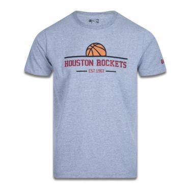 Imagem de Camiseta New Era Houston Rockets NBA Core Ball Cinza-Masculino