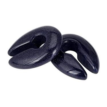 Imagem de YOFANST Olho de gato ágata opalita argola pedra grande buraco fechadura pedra alargador de orelha calibre 2g 0g 00g, Zircônia cúbica