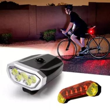 Imagem de Lanterna Bike Sinalizador Traseiro Farol Led Luz Segurança