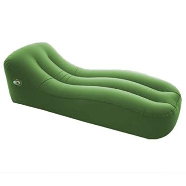 Imagem de Colchão de ar LANGWEI com bomba embutida, sofá inflável totalmente automático para gramado |Cadeira espreguiçadeira portátil com bolsa de transporte para piqueniques ao ar livre, caminhadas,