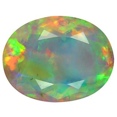 Imagem de 2,73 ct AAA+ Gem de qualidade corte oval (12 x 9 mm) opala arco-íris não aquecida genuína e extraída da pedra preciosa solta da Terra