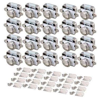 Imagem de RDEXP 26 mm buraco de abertura pérola níquel botão de pressão puxadores de armário para motorhome armário conjunto de 20