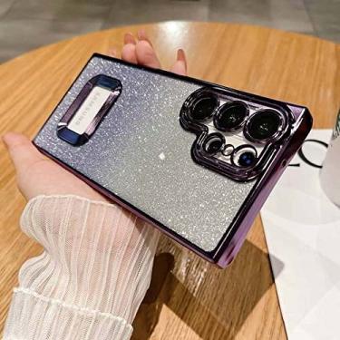 Imagem de Capa de telefone Gradient Glitter Bling para Samsung Galaxy S23 S22 Ultra Plus S20FE S21FE M53 M33 M51 M12 M23 A73 5G M10 A7 Capa mole, roxa, para Galaxy Note 10 Plus