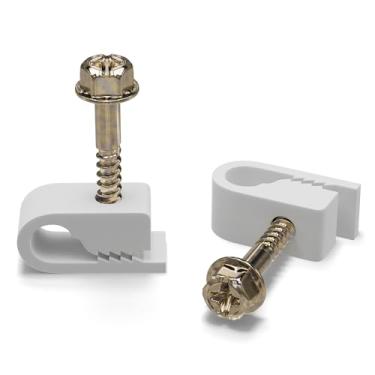Imagem de THE CIMPLE CO - Clipes de Cabo Coaxial Único, Cat6, Branco (100 Peças por Saco)