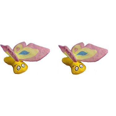Imagem de Yeowww! Duckyworld 100% orgânico flor folha catnip gato brinquedo borboletas (2 brinquedos, roxo)