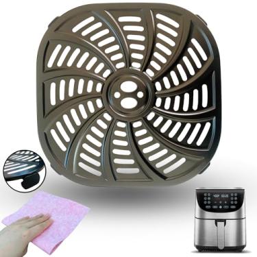 Imagem de Nvkwca Rack de fritadeira a ar quadrado de 7 litros para fritadeiras Gourmia GAF778, frigideira a ar atualizada, bandeja para grelha, prateleira de grade para fritadeira Gourmia 7QT, antiaderente,