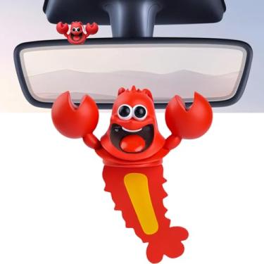 Imagem de Lindo enfeite de pingente de espelho retrovisor e tela de carro compatível com Tesla Model 3 Y X S Cybertruck Navigator Screen Decal Decorações Interiores Adesivos Acessórios de acabamento (lagosta)