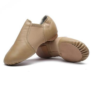 Imagem de MSMAX sapato de dança jazz de couro (Bebê/Criança pequena), Marrom, 8 Toddler