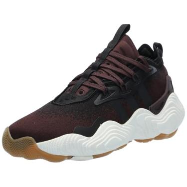Imagem de adidas Tênis unissex Trae Young 3 Low Trae, Marrom sombra/preto/branco, 9.5 Women/8.5 Men