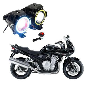 Imagem de Par Farol de Milha Angel Eye U7 para Moto Suzuki Bandit 1250 2009 2010
