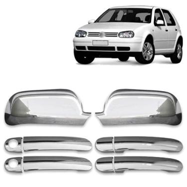 Imagem de Kit Aplique de Maçaneta + Par Aplique Retrovisor Volkswagen Golf 1999 