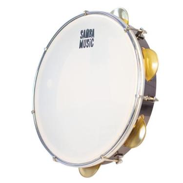 Imagem de Pandeiro Madeira PHX 12 Profissional PD12 LE Samba Music, PD12 Prata
