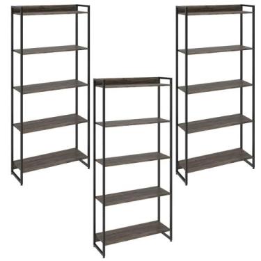 Imagem de Kit 3 Estantes Multiuso Industrial 5 Prateleiras Areta 186x80cm C01 Ca