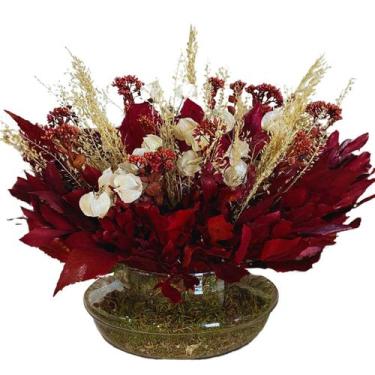 Imagem de Arranjo de Flores e Folhas Secas do Campo Rústico Marsala - Emporio Bo