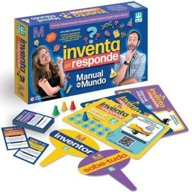 Imagem de Jogo De Tabuleiro Manual Do Mundo Inventa Ou Responde Quiz Divertido N