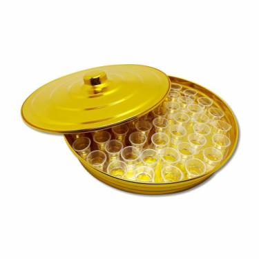 Imagem de Bandeja 56 Cálices / 35 Centímetros - Dourada - O Cantinho da Fé