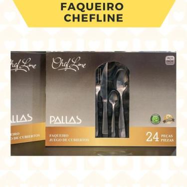 Imagem de Faqueiro ChefLine Luxo 24 Peças Mesa Posta Qualidade Original, Faqueir