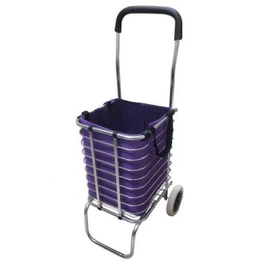 Imagem de Carrinho De Feira Dobravel Aluminio Sacola Ecologica Compras - Ideal