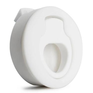 Imagem de Puxador Redondo Plástico ABS Branco S/ Chave Motorhome Barco - Noster 