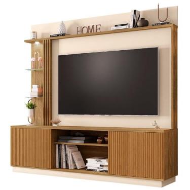 Imagem de Estante Home Theater Para TV Até 65 Pol. Atlanta Cinamomo/Off White/Ri