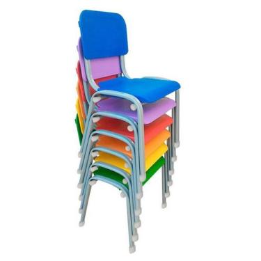 Imagem de Kit 6 Cadeiras Infantil Polipropileno LG flex Reforçada Empilhável WP 