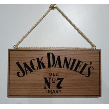 Imagem de Quadro placa decorativa jack daniels churrasqueira churrasco entalhado