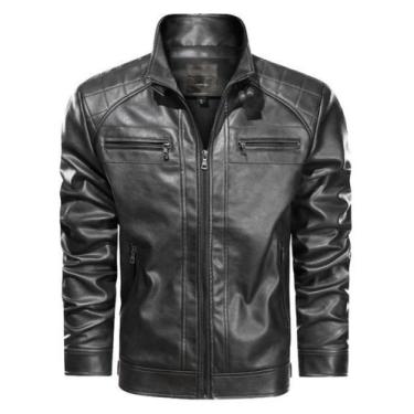 Imagem de Jaqueta de Couro Masculina Elegante Pronta Entrega - Vmong
