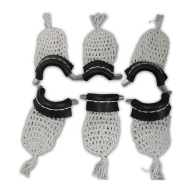 Imagem de Kit Caçapa + Guarnição + Alça Metal Costurada Sinuca Bilhar - Tacoland