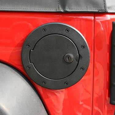 Imagem de Rugged Ridge Porta tampa de gás 11425.06, trava, alumínio preto; 07-18 Jeep Wrangler JK