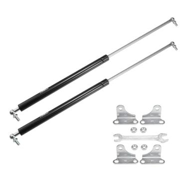Imagem de X AUTOHAUX 2 peças 63.5 cm 45.4 kg/445N suportes de elevação pretos amortecedores mola a gás com chave universal para trailer, carro, caminhão, barco