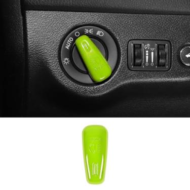 Imagem de Jimen Para Dodge Challenger 2015+, para Dodge Charger 2010+, para Dodge Durango/Chrysler 300C 2011+, capa de acabamento de botão de interruptor de farol (verde)