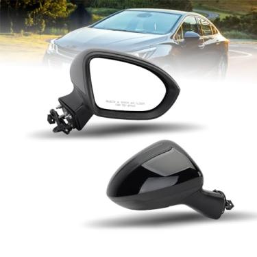 Imagem de Espelho retrovisor lateral do passageiro compatível com Chevy Cruze L LT LS 2016-2019 vidro elétrico de 3 pinos não aquecido sem luz de sinalização