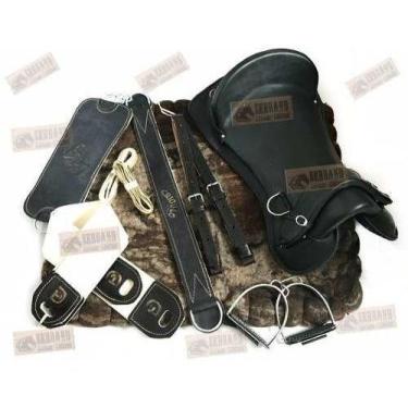 Imagem de MONTARIA 10x peças SELA Freio De Ouro Preto Cavalo Encilha - SELARIA S