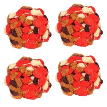 Imagem de 4 bolas pompom bomb, 100% poliéster Pomp-A-Doodle Jelly Bean POM-POM fio bola para crochê tricô cobertor tapete pet ninho 500 g (Mystery Manor, G)