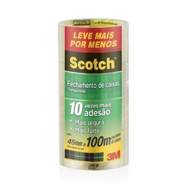 Imagem de Kit 4 Fitas de Empacotamento 3M SCOTCH 5802 45MM X 100M