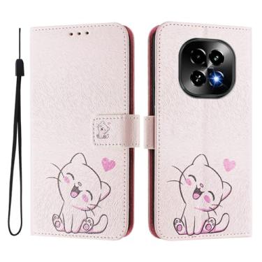 Imagem de Capa carteira para Realme C63 5G, 3 compartimentos para cartão, 1 compartimento para dinheiro, capa flip de couro PU com padrão fofo, capa com fivela magnética à prova de choque, compatível com sem