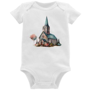 Imagem de Body Bebê Igreja Arte - Foca na Moda, Branco, GG