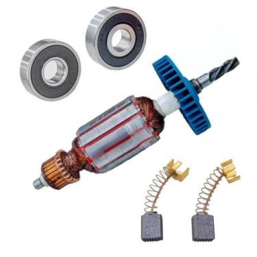 Imagem de Induzido, Rolam, Carvão P/ Furadeira Makita Hp1630/1631 220v - Bolte