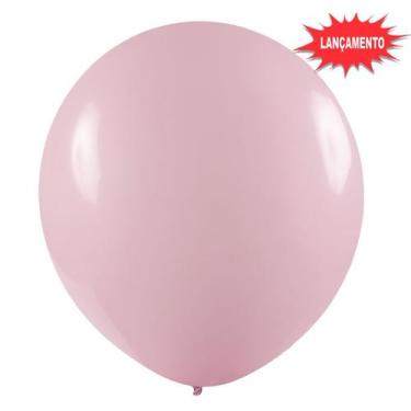 Imagem de Balão de Festa Redondo Profissional Látex Liso 24'' 60cm - Rosa Claro 
