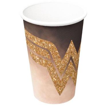 Imagem de Copo de Papel - Mulher Maravilha Luxo 180ml - 8 unidades - Festcolor -