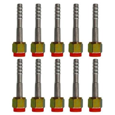 Imagem de Kit 10 Conexões Ar Cond Reta Oring Fêmea 6mm Alumínio - LETÍCIA AR CON