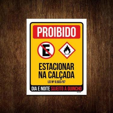 Imagem de Placa Proibido Estacionar 18x23 - Poliestireno
